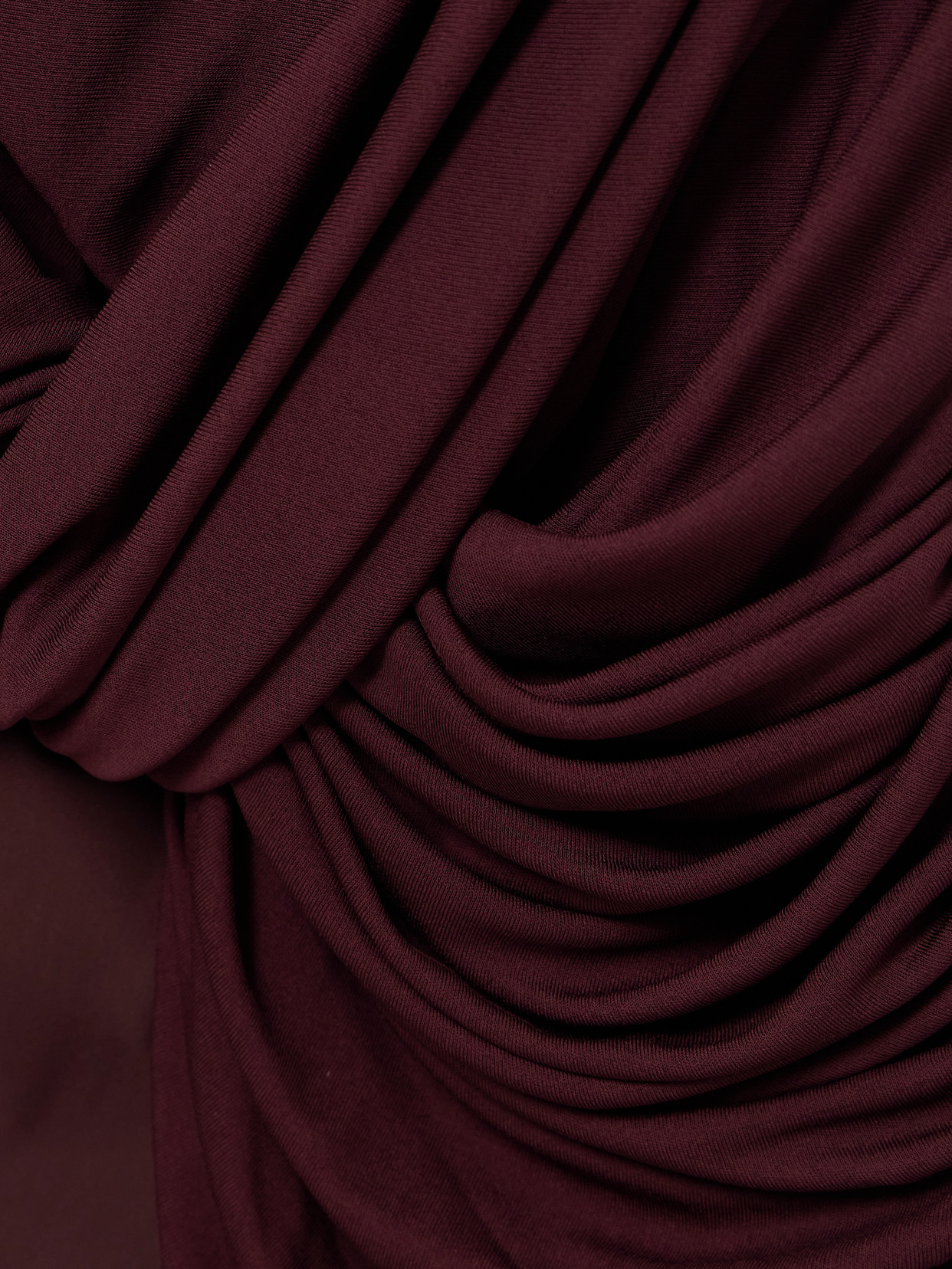 Loewe Twisted Gathered Jersey Midi Dress In Burgundy