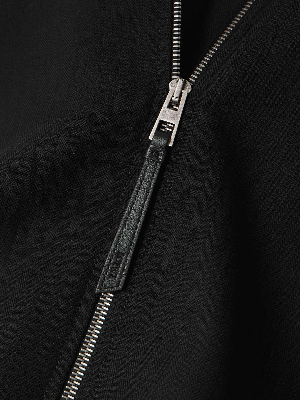 Loewe Herringbone Wool Jacket In Black