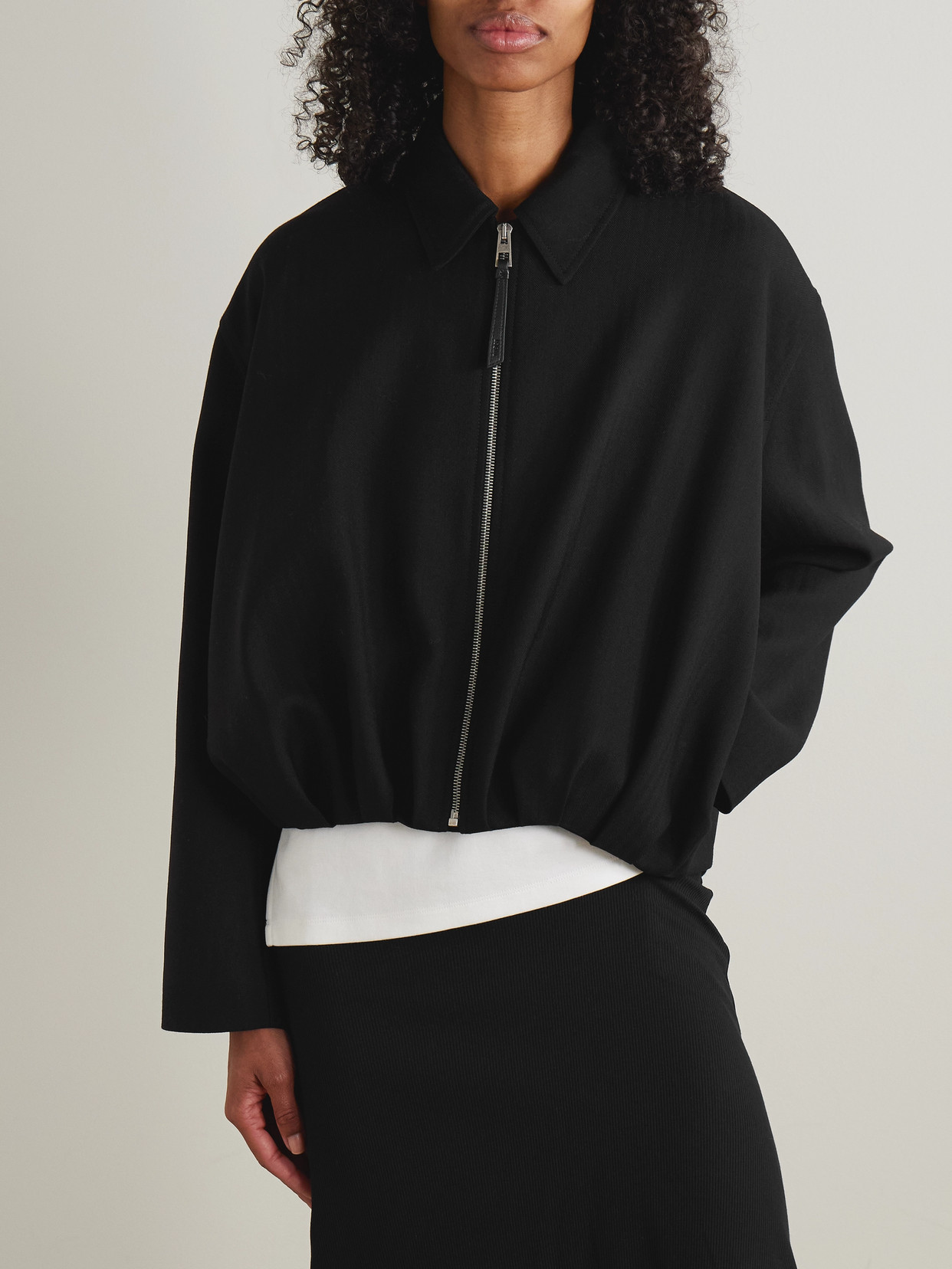 Loewe Herringbone Wool Jacket In Black