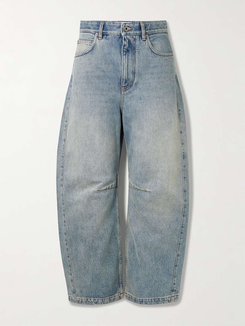 Loewe Embroidered High-rise Barrel-leg Jeans