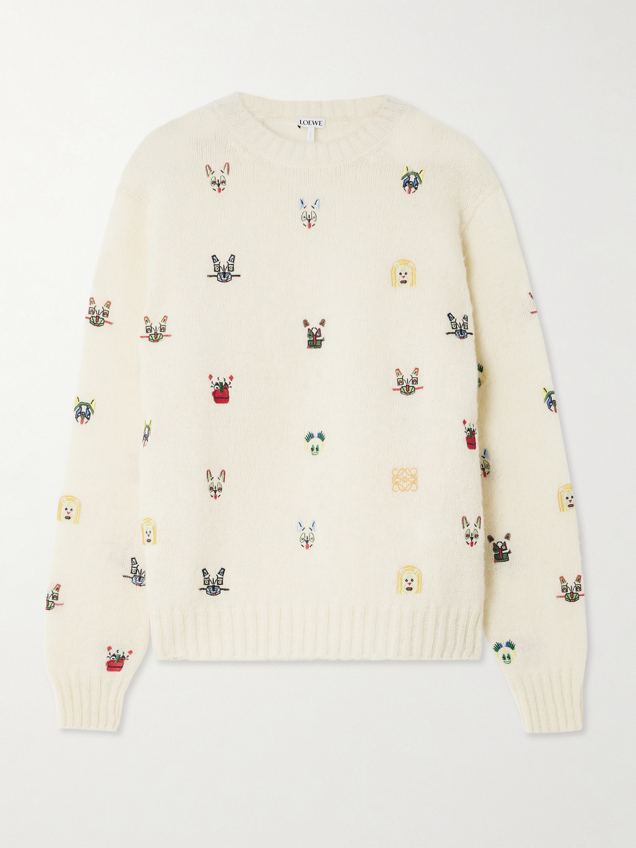 Loewe + Louis Wain Embroidered Wool-blend Sweater In Neutral