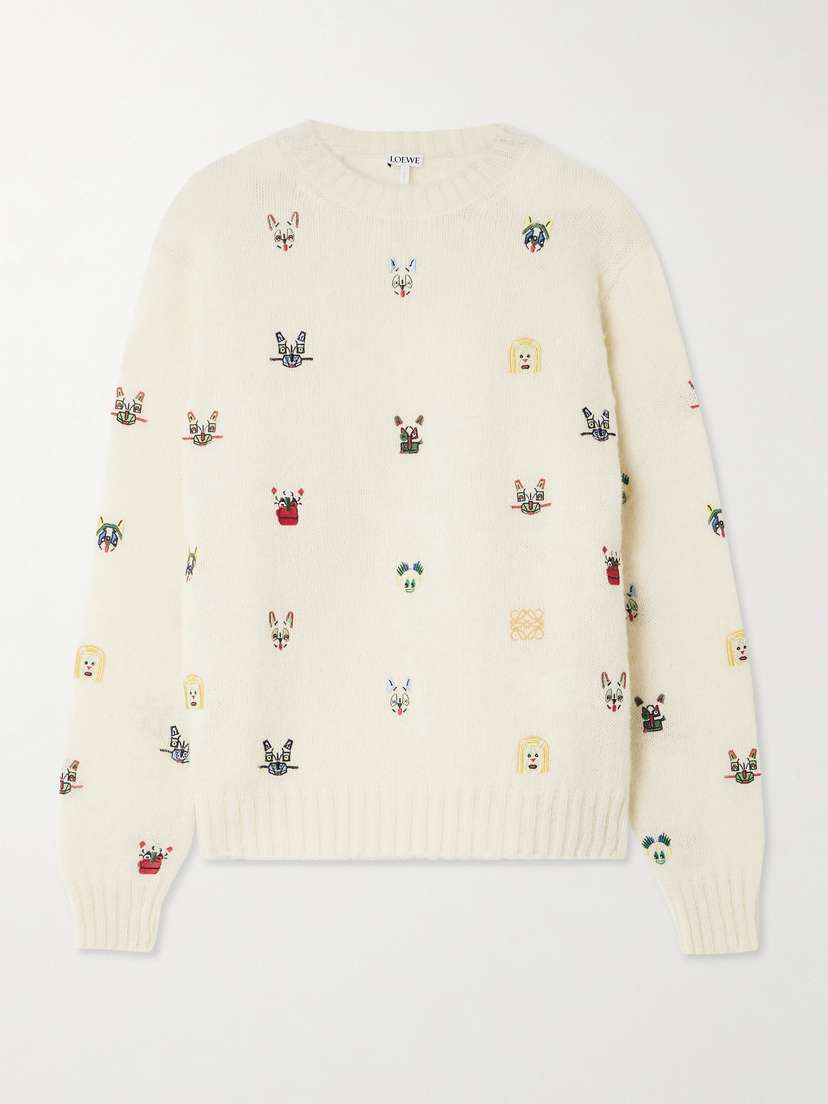 Loewe — + Louis Wain embroidered wool-blend sweater