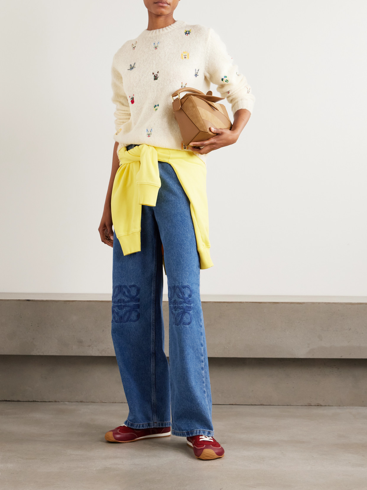 Loewe + Louis Wain Embroidered Wool-blend Sweater In Neutral