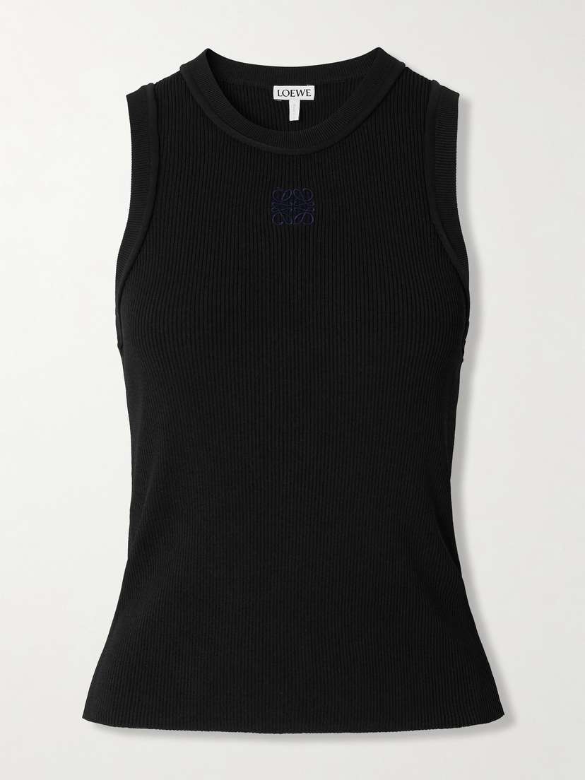 Loewe Anagram Embroidered Ribbed-knit Tank