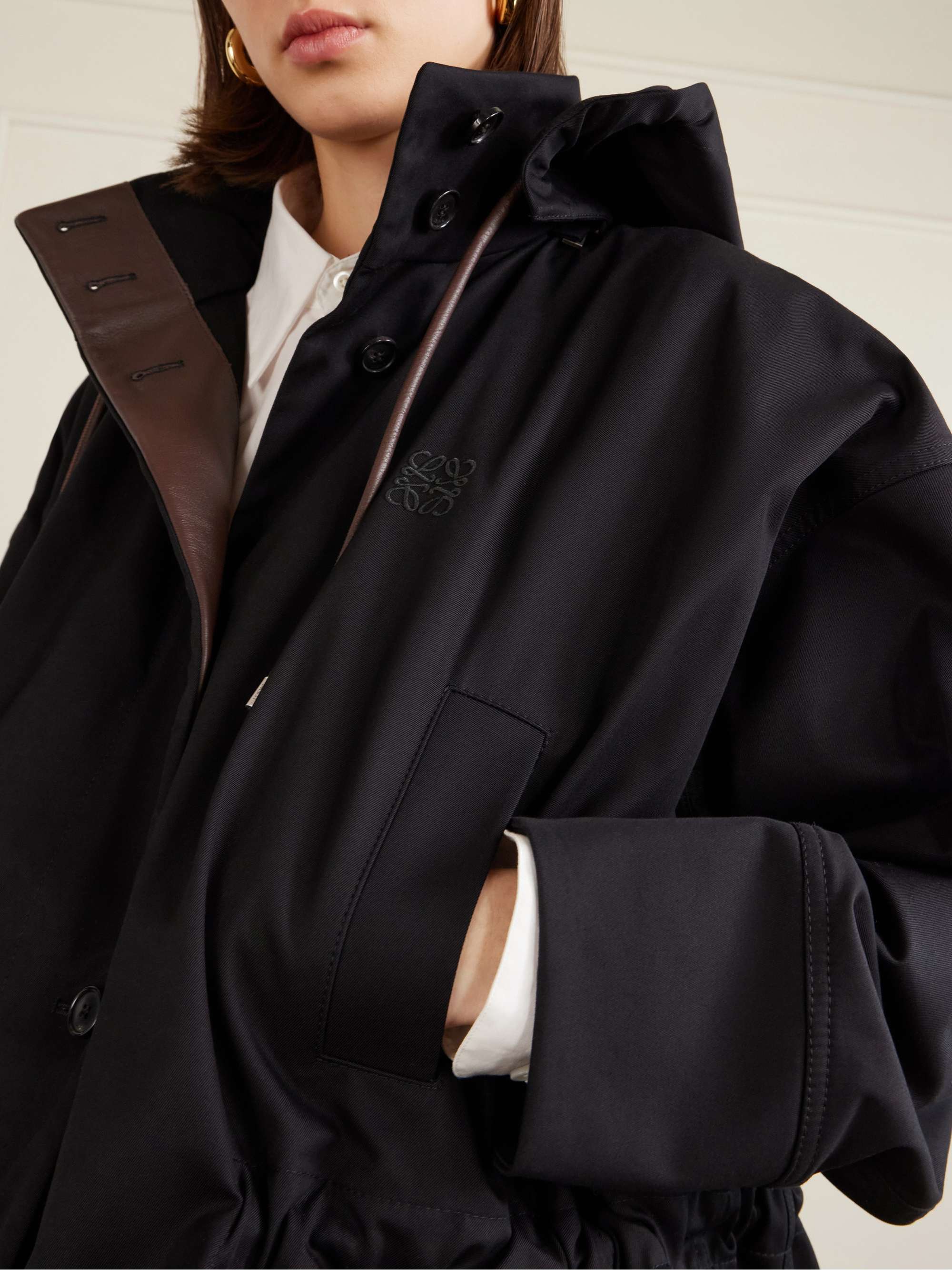 LOEWE Hooded cotton and silk-blend canvas jacket | NET-A-PORTER