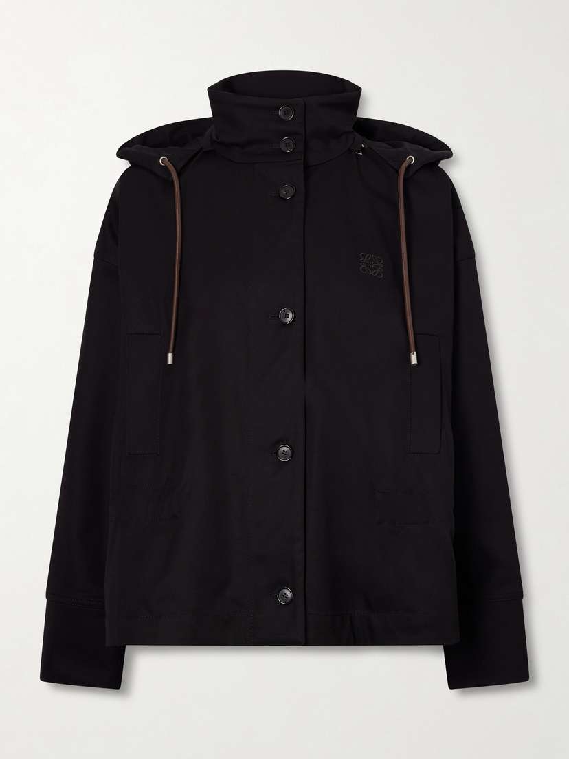Loewe Hooded Cotton And Silk-blend Canvas Jacket