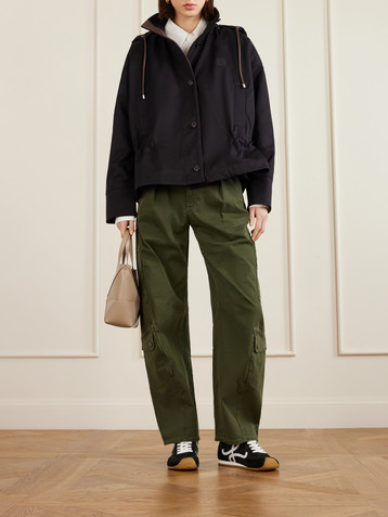 Loewe Hooded cotton and silk-blend canvas jacket