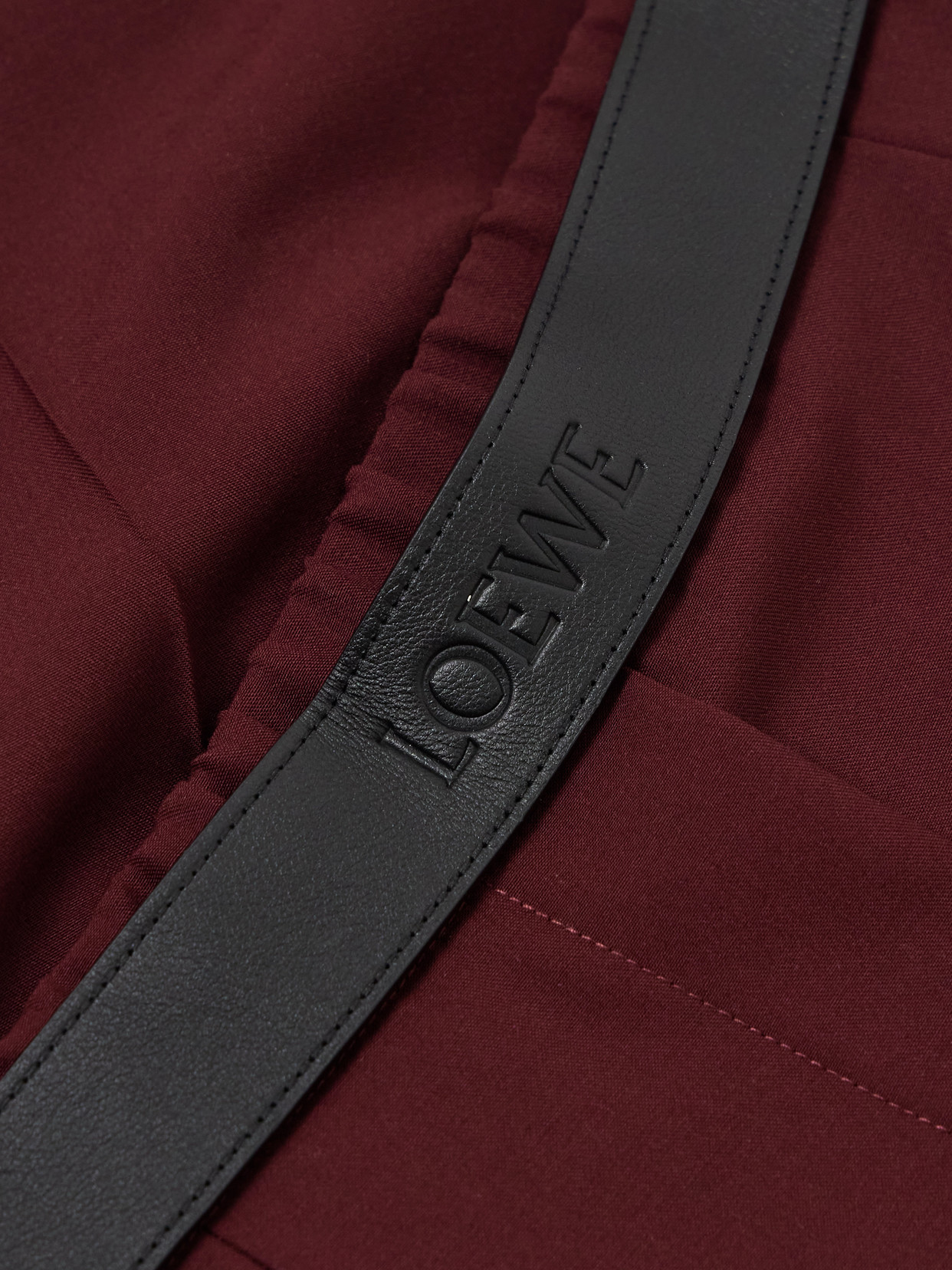 Loewe Leather-trimmed Pleated Wool Grain De Poudre Pants In Animal Print