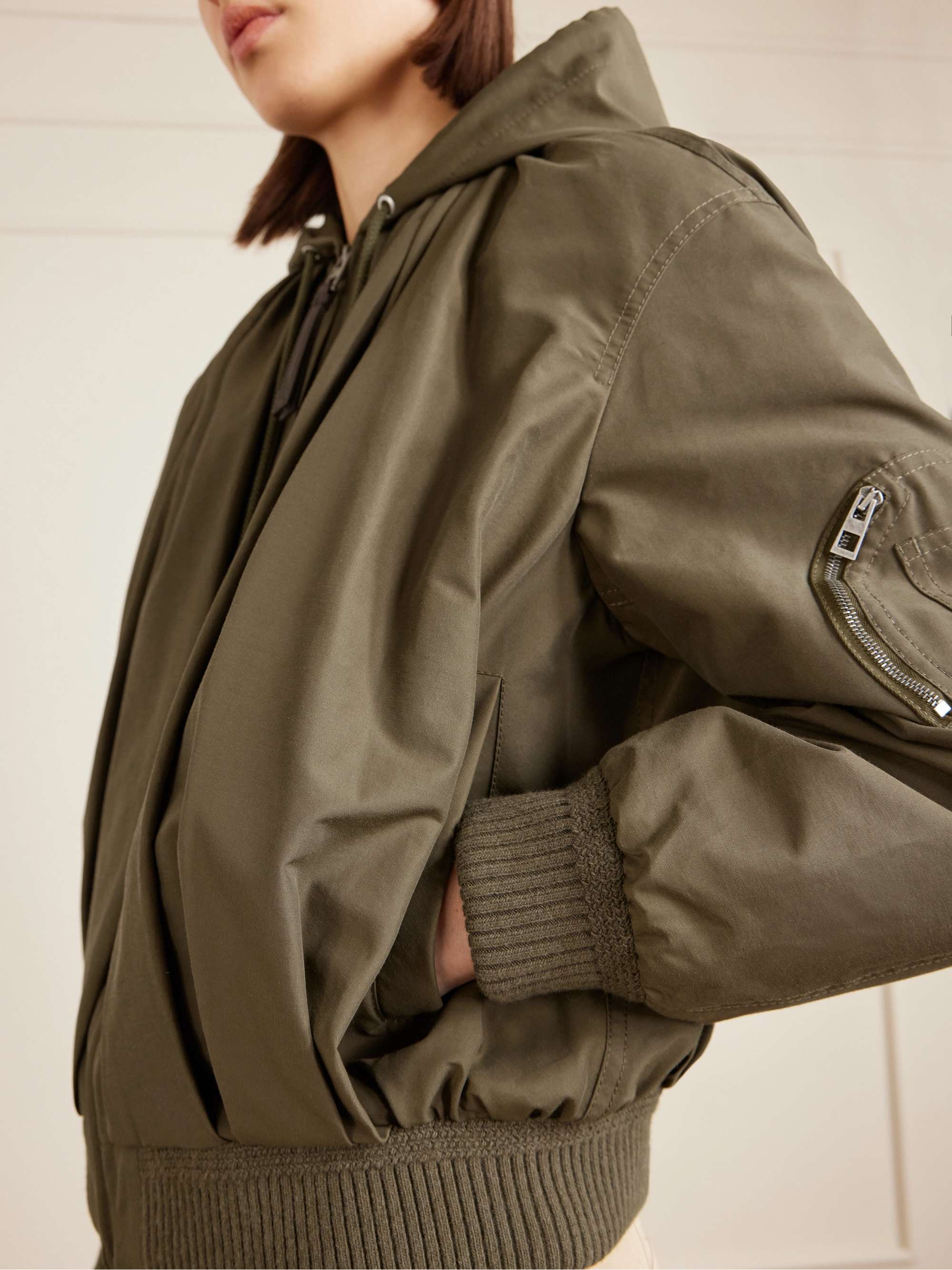LOEWE Hooded leather-trimmed cotton-blend jacket | NET-A-PORTER