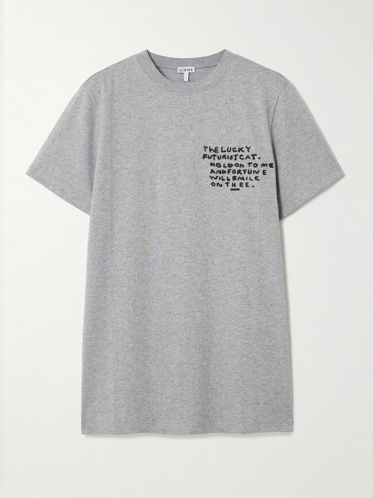 Loewe + Louis Wain Embroidered Cotton-jersey T-shirt In Gray
