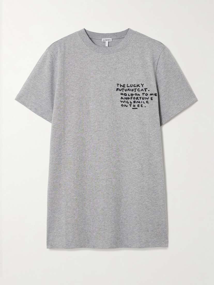 Loewe — + Louis Wain embroidered cotton-jersey T-shirt