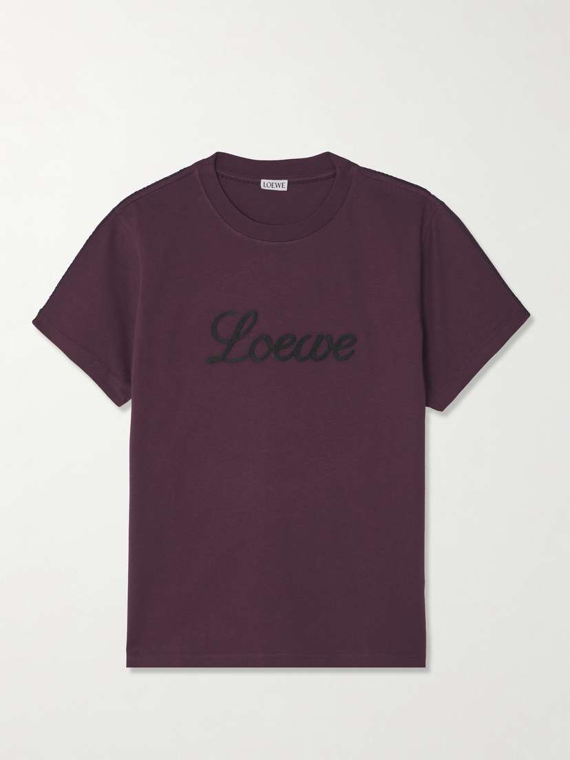 Loewe Embroidered Cotton-jersey T-shirt