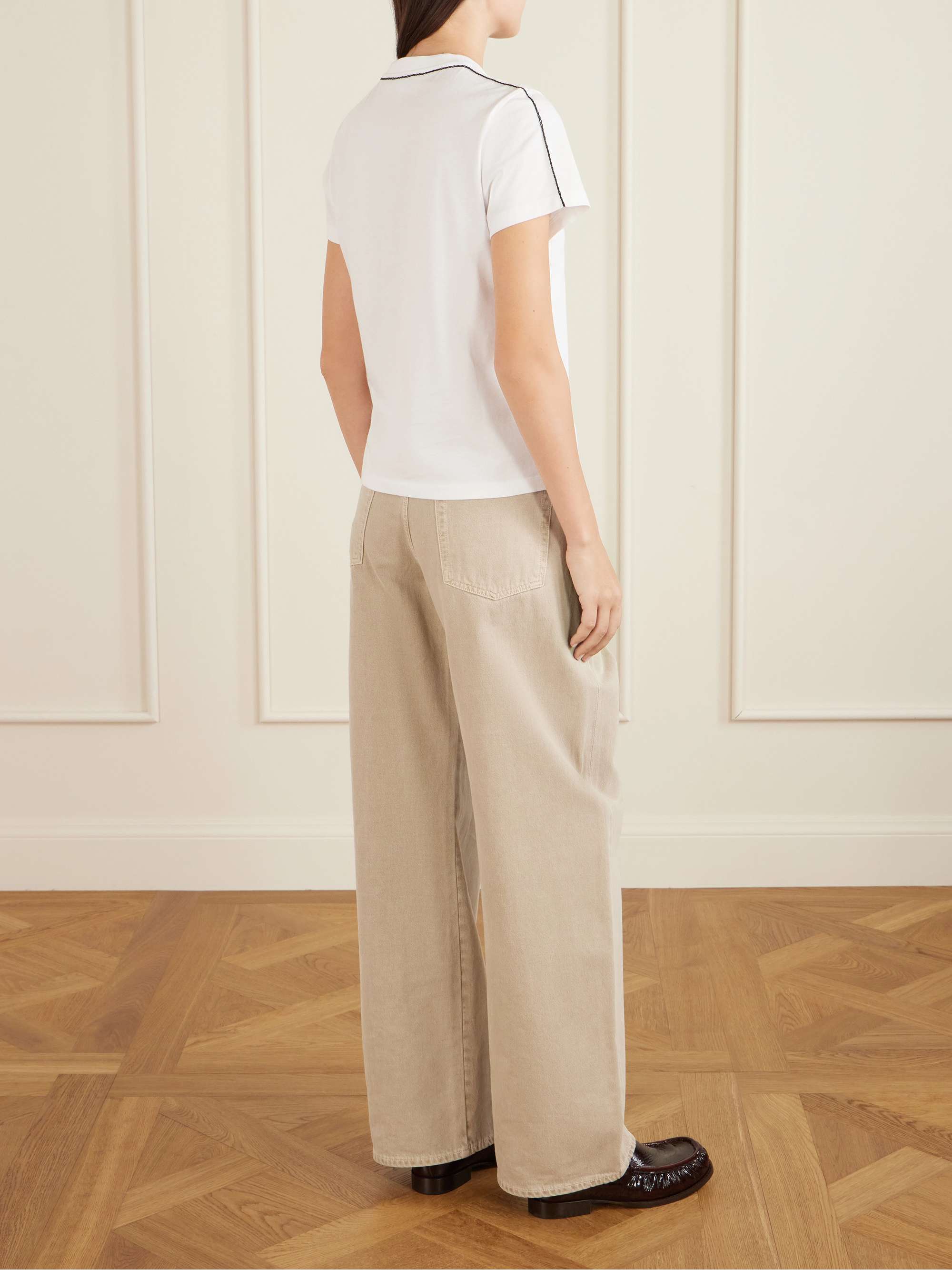 LOEWE Embroidered cotton-jersey T-shirt | NET-A-PORTER