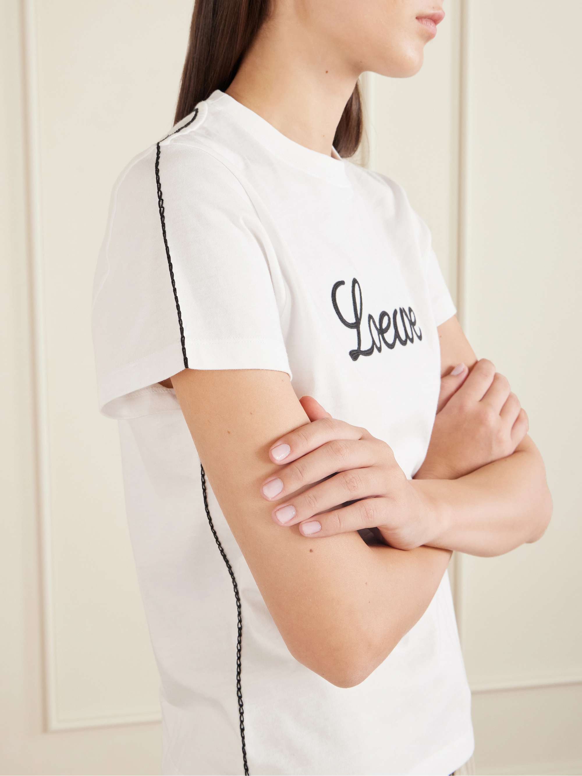 LOEWE Embroidered cotton-jersey T-shirt | NET-A-PORTER