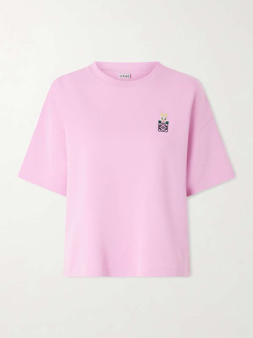 Loewe + Louis Wain Embroidered Cotton-blend Jersey T-shirt