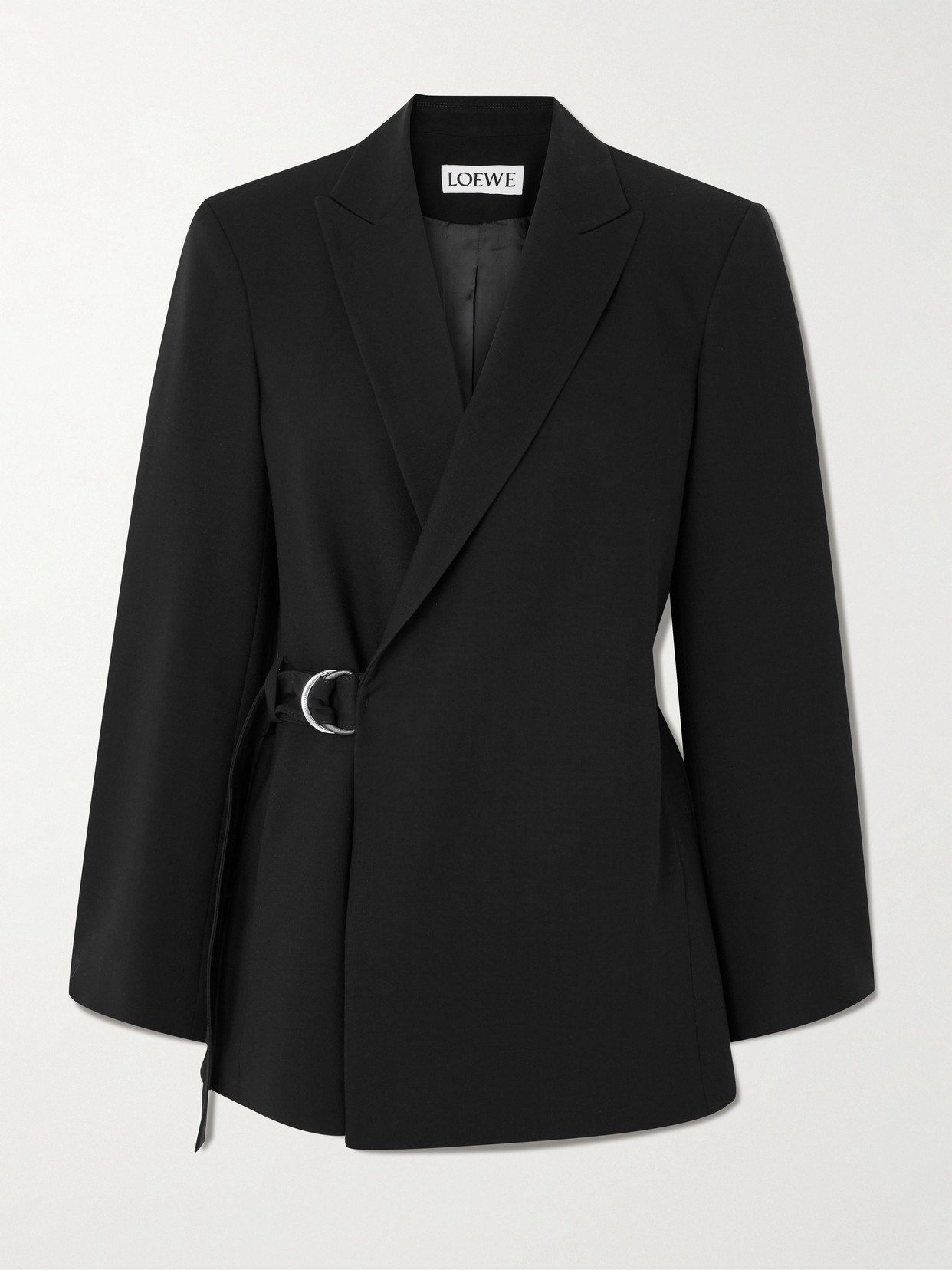 Loewe Belted Wool Blazer In Black
