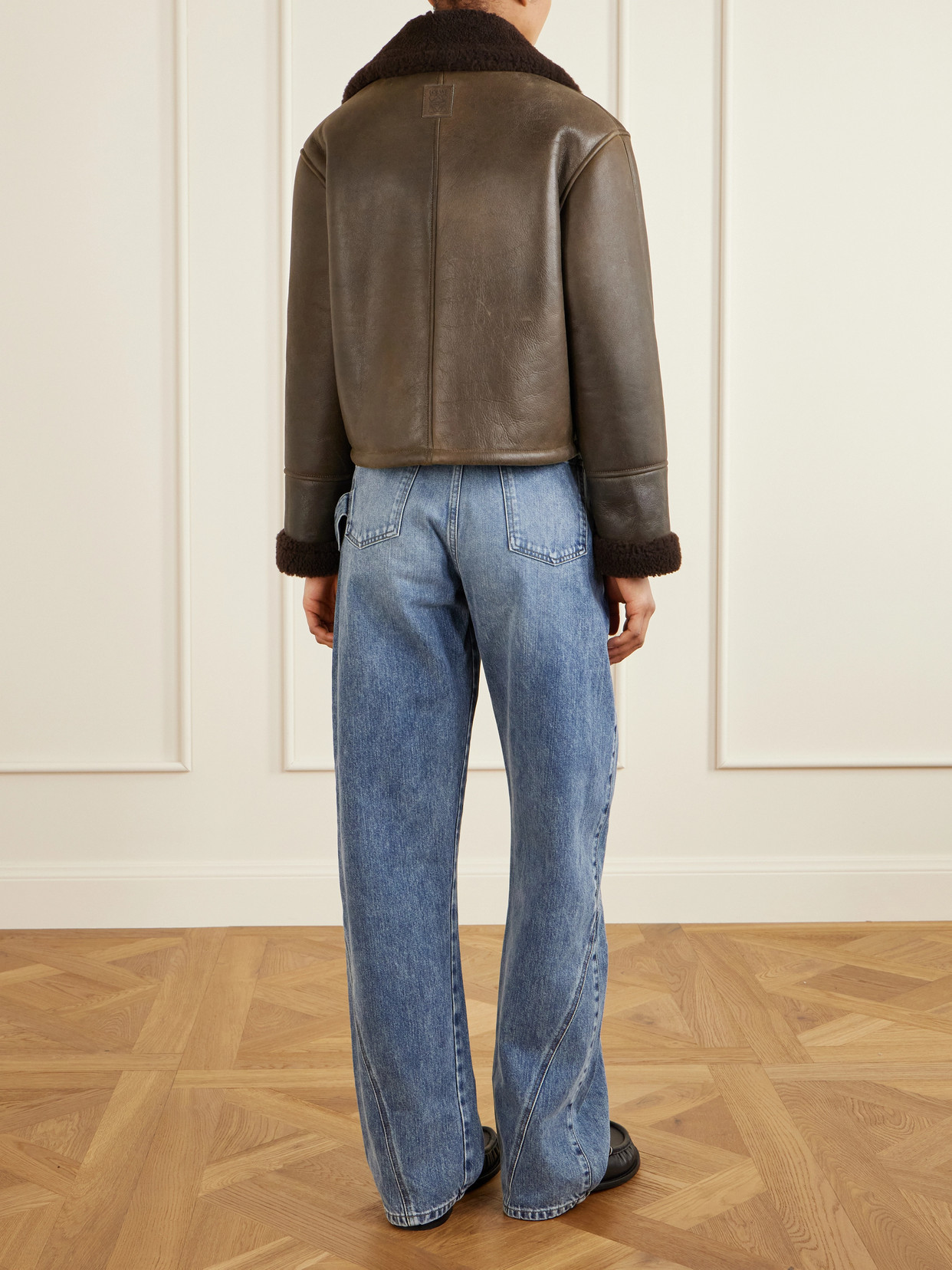 Double-Breasted Shearling Jacket