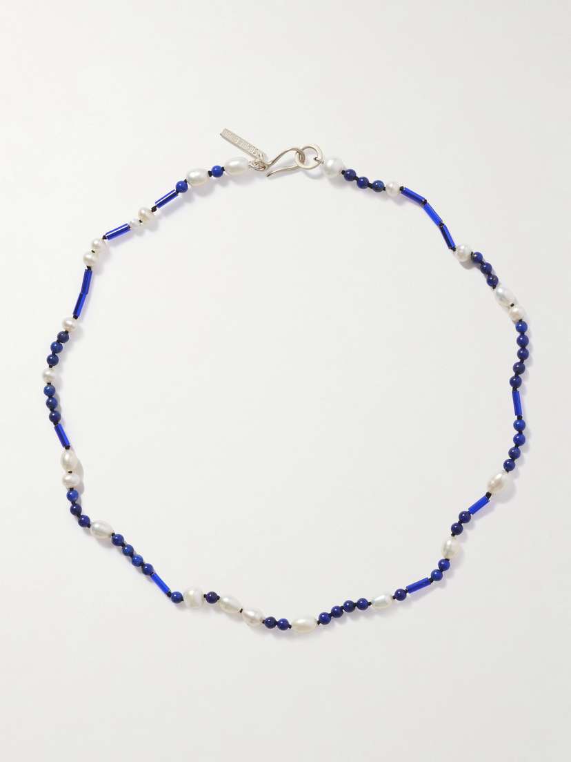 Sophie Buhai Nile Silver, Lapis Lazuli, Pearl And Glass Beaded Necklace