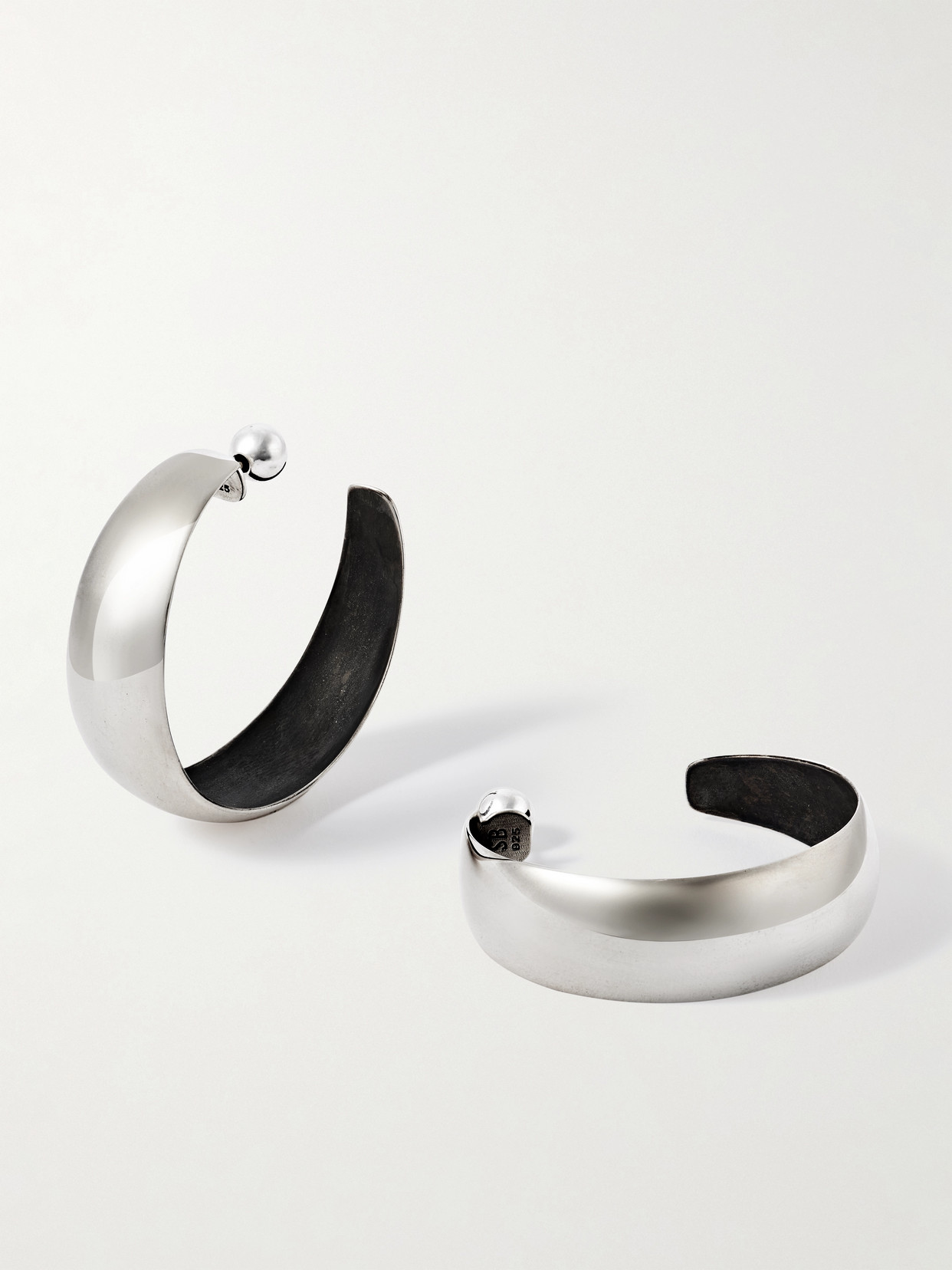 Sophie Buhai Moon Silver Hoop Earrings