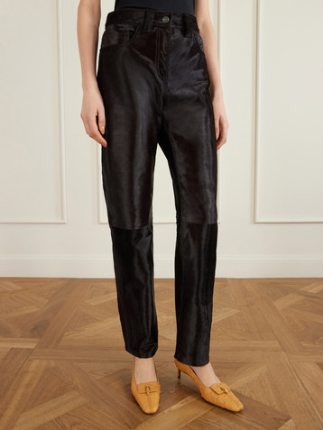 KHAITE Callum calf hair straight-leg pants