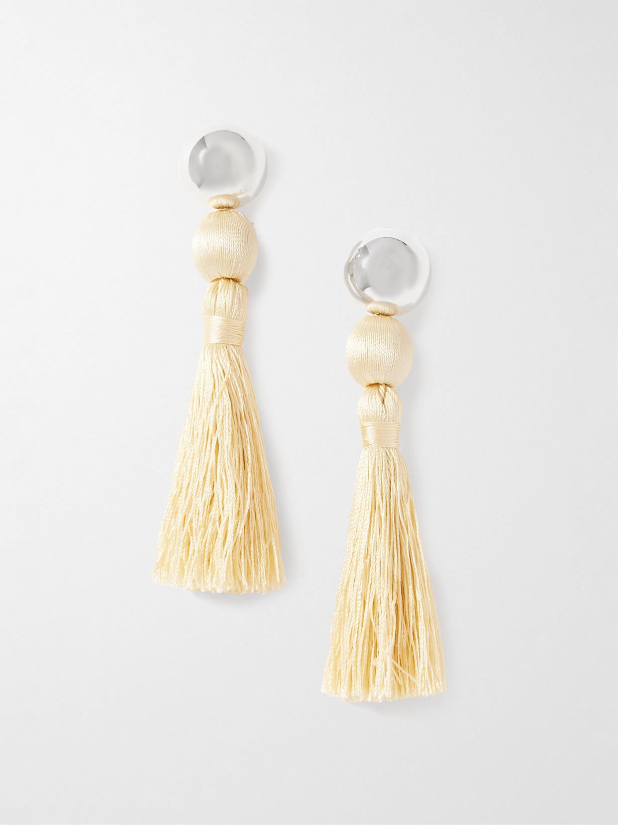 Sophie Buhai Venetian Tasseled Sterling Silver Earrings In White