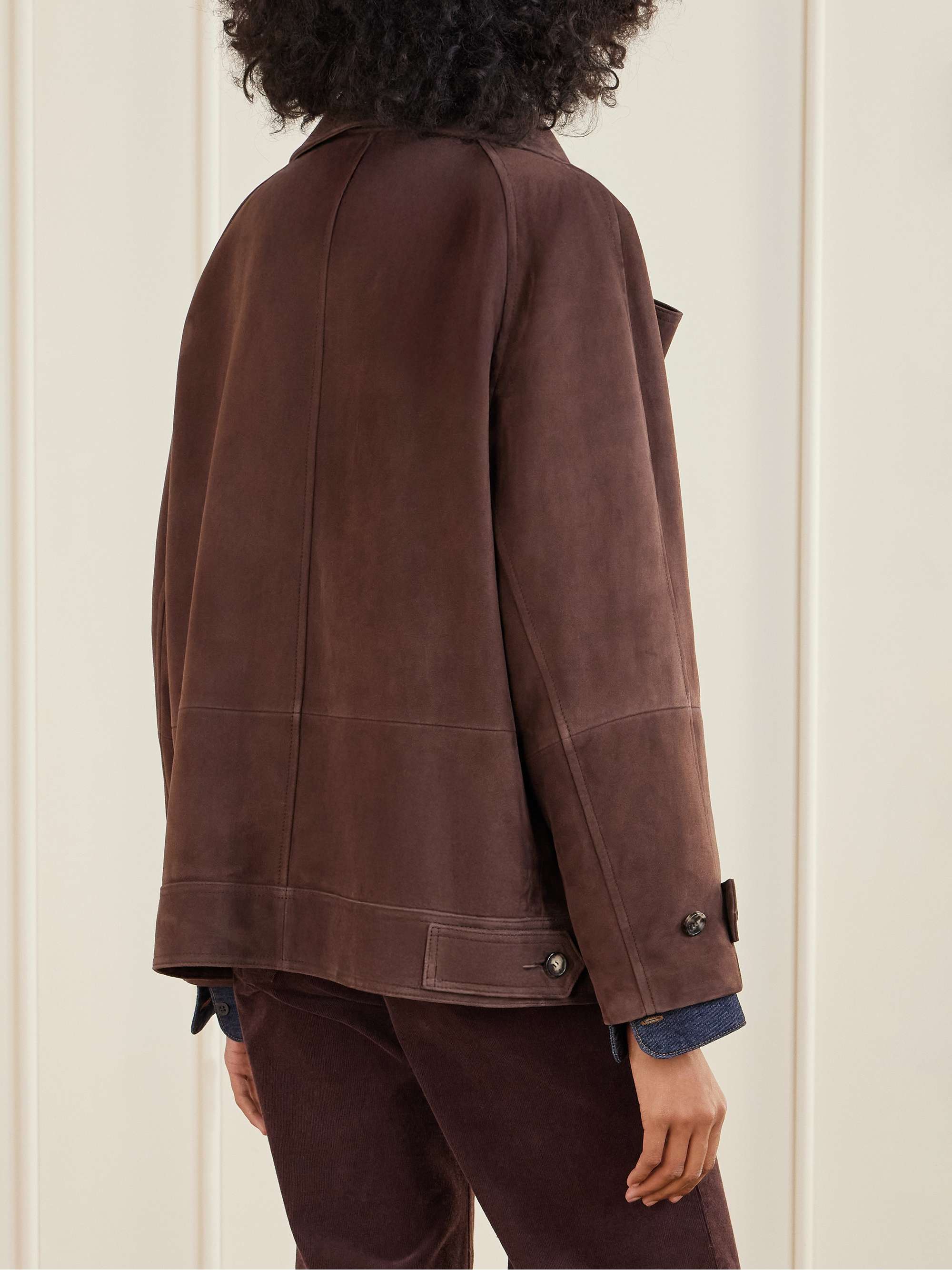 LOEWE Double-breasted suede jacket | NET-A-PORTER