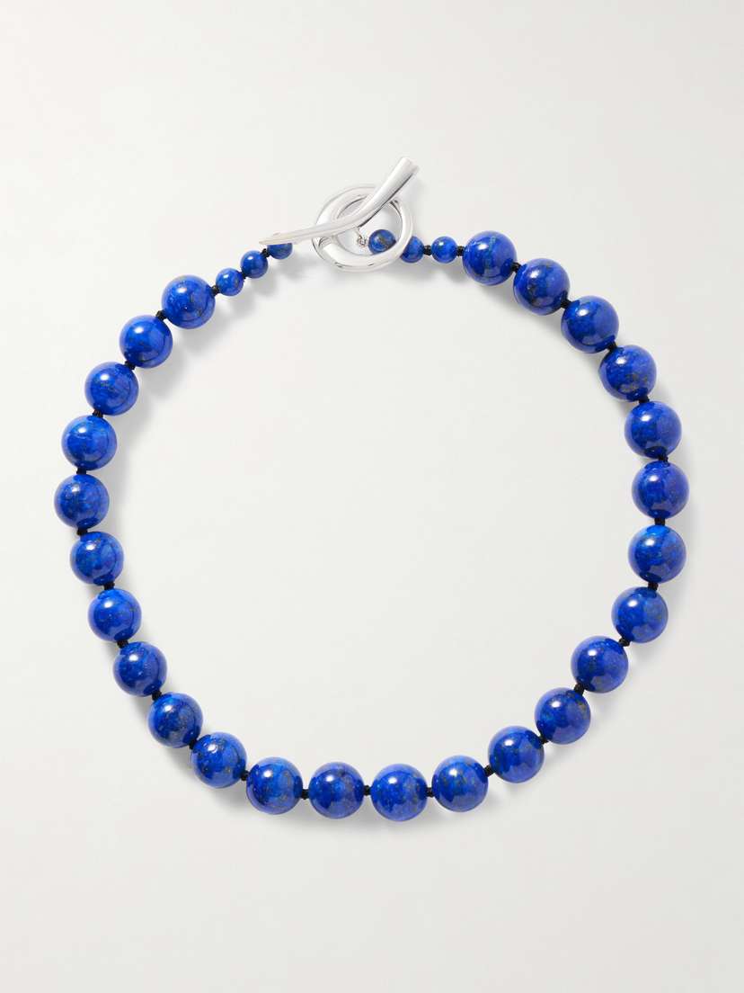 Sophie Buhai Everyday Boule Silver, Cord And Lapis Lazuli Necklace