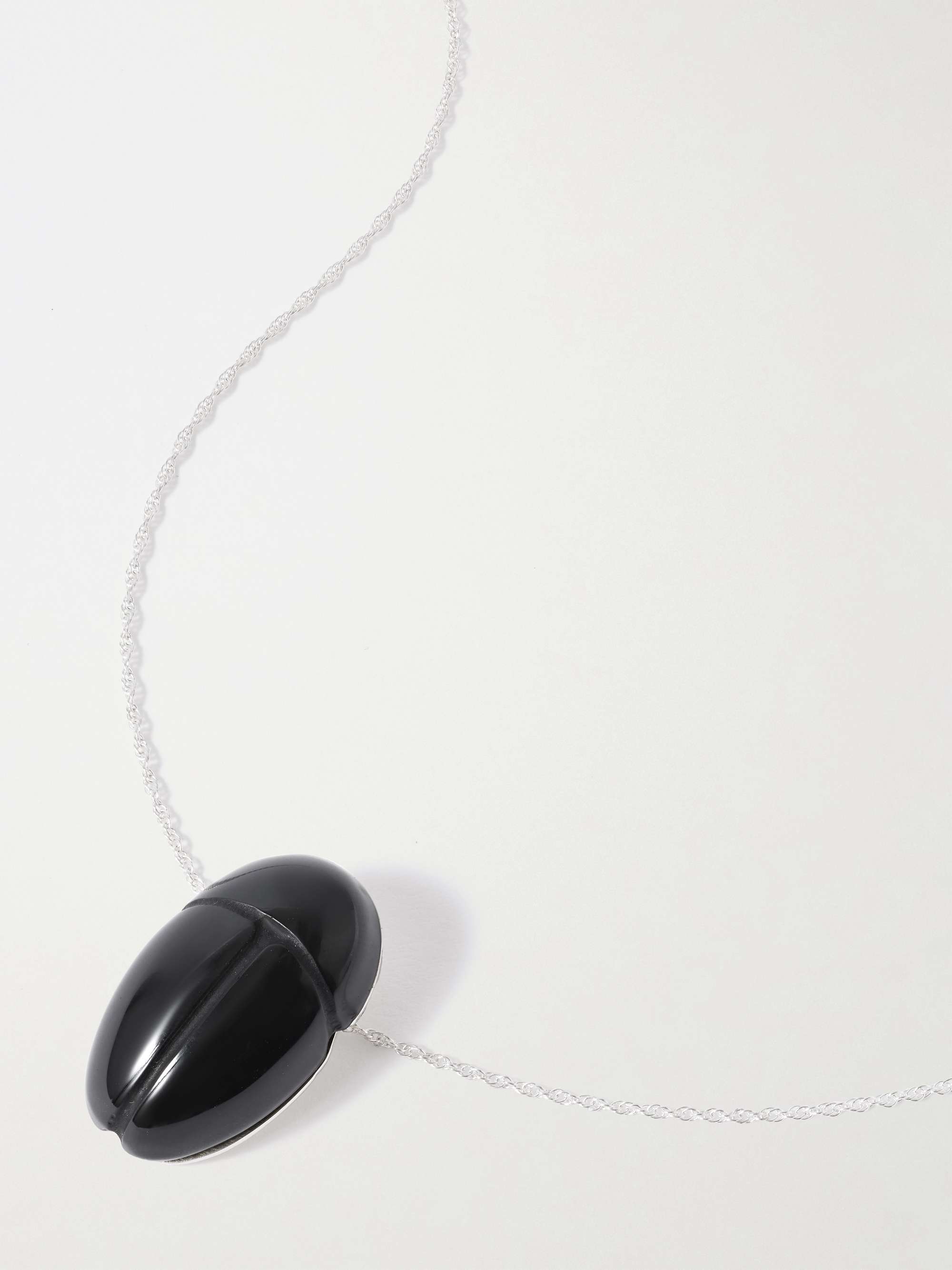 SOPHIE BUHAI Scarab silver onyx necklace | NET-A-PORTER