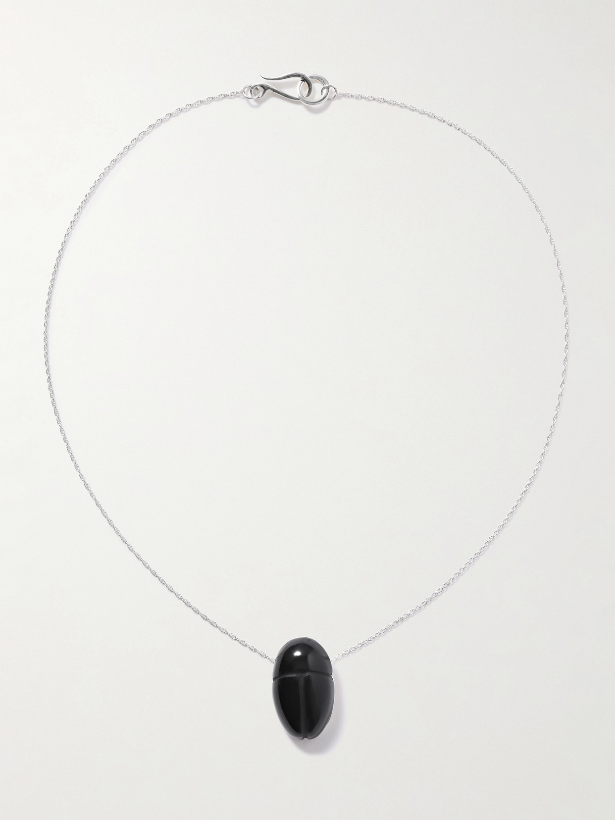 Sophie Buhai Scarab Silver Onyx Necklace