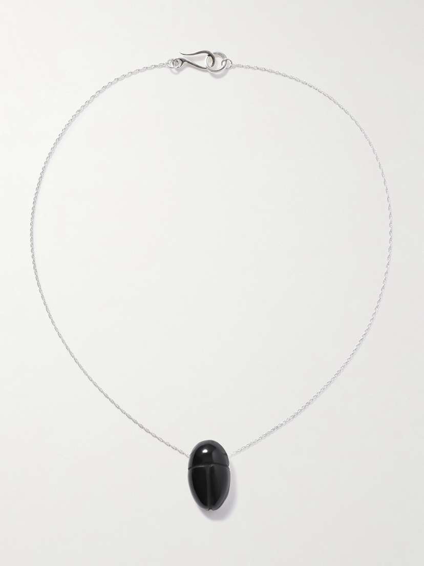 Sophie Buhai Scarab Silver Onyx Necklace