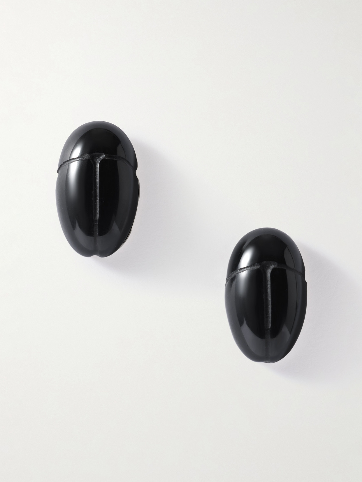 Sophie Buhai Scarab Silver Onyx Earrings In Black