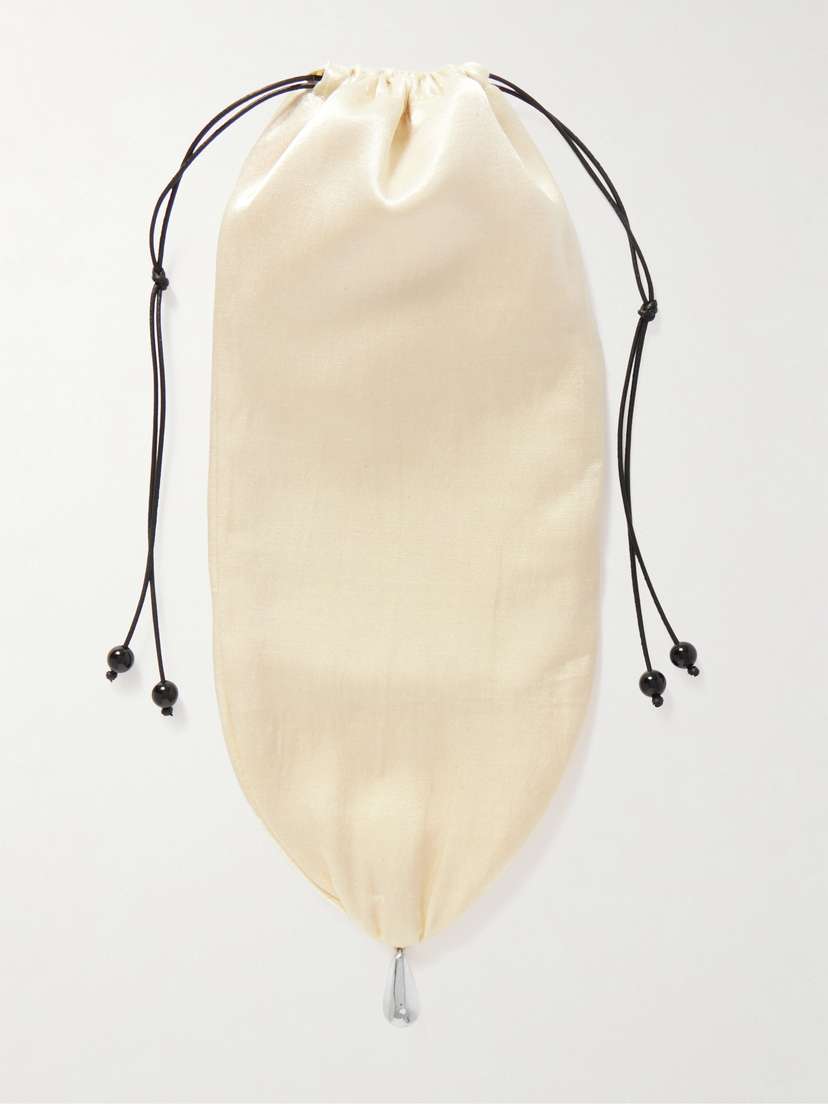 Sophie Buhai Teardrop Embellished Satin Drawstring Pouch