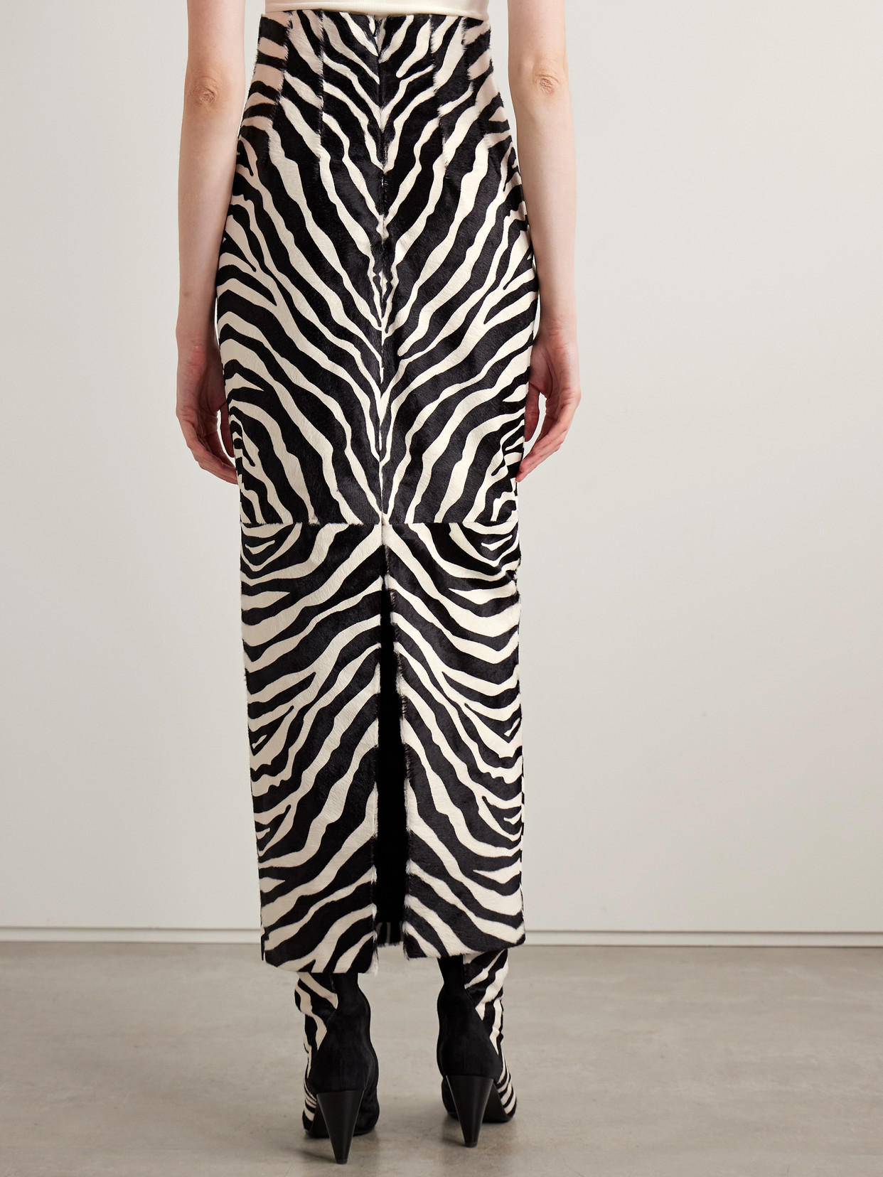 Khaite Loxley Zebra-printed Haircalf Maxi Skirt In Animal Print