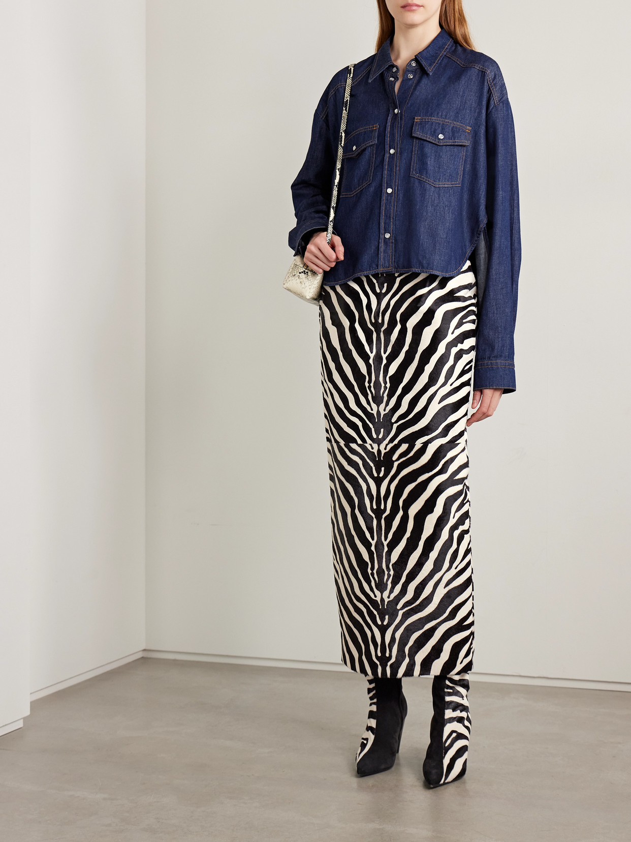 Khaite Loxley Zebra-printed Haircalf Maxi Skirt In Animal Print