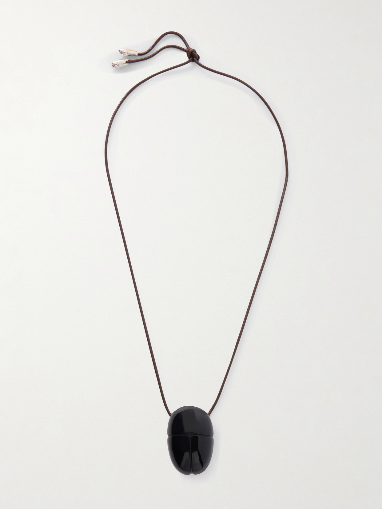 Sophie Buhai Scarab Silver Onyx Necklace In Black
