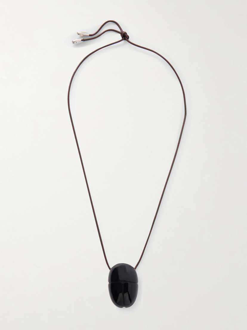Sophie Buhai Scarab Silver Onyx Necklace