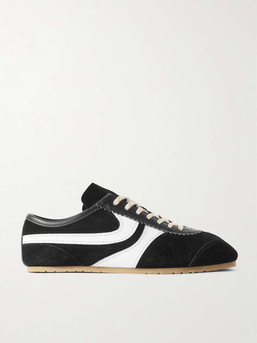 Dries Van Noten Leather-trimmed Suede Sneakers