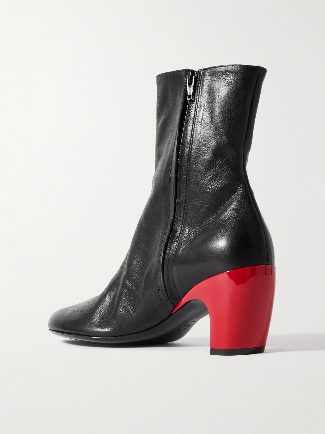 Dries Van Noten Leather Ankle Boots In Black