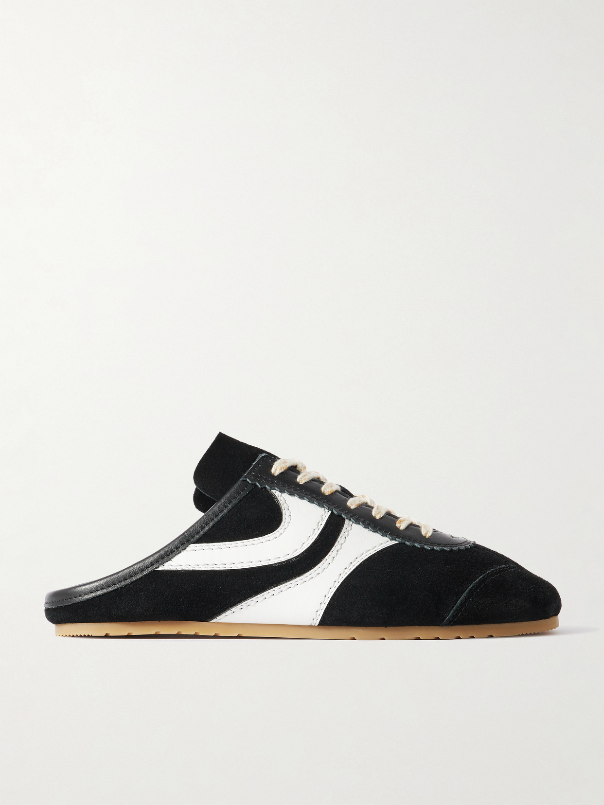 Dries Van Noten - Leather-trimmed Suede Slip-on Sneakers - Black