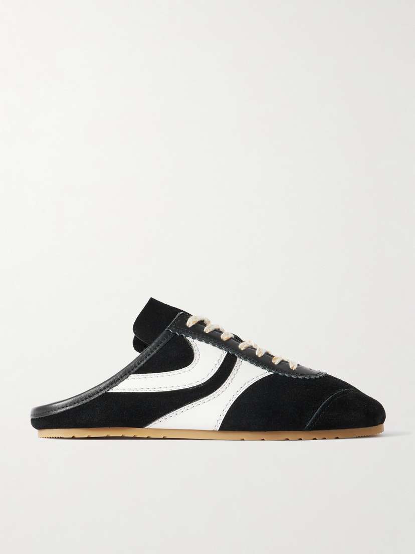 Dries Van Noten Leather-trimmed Suede Slip-on Sneakers