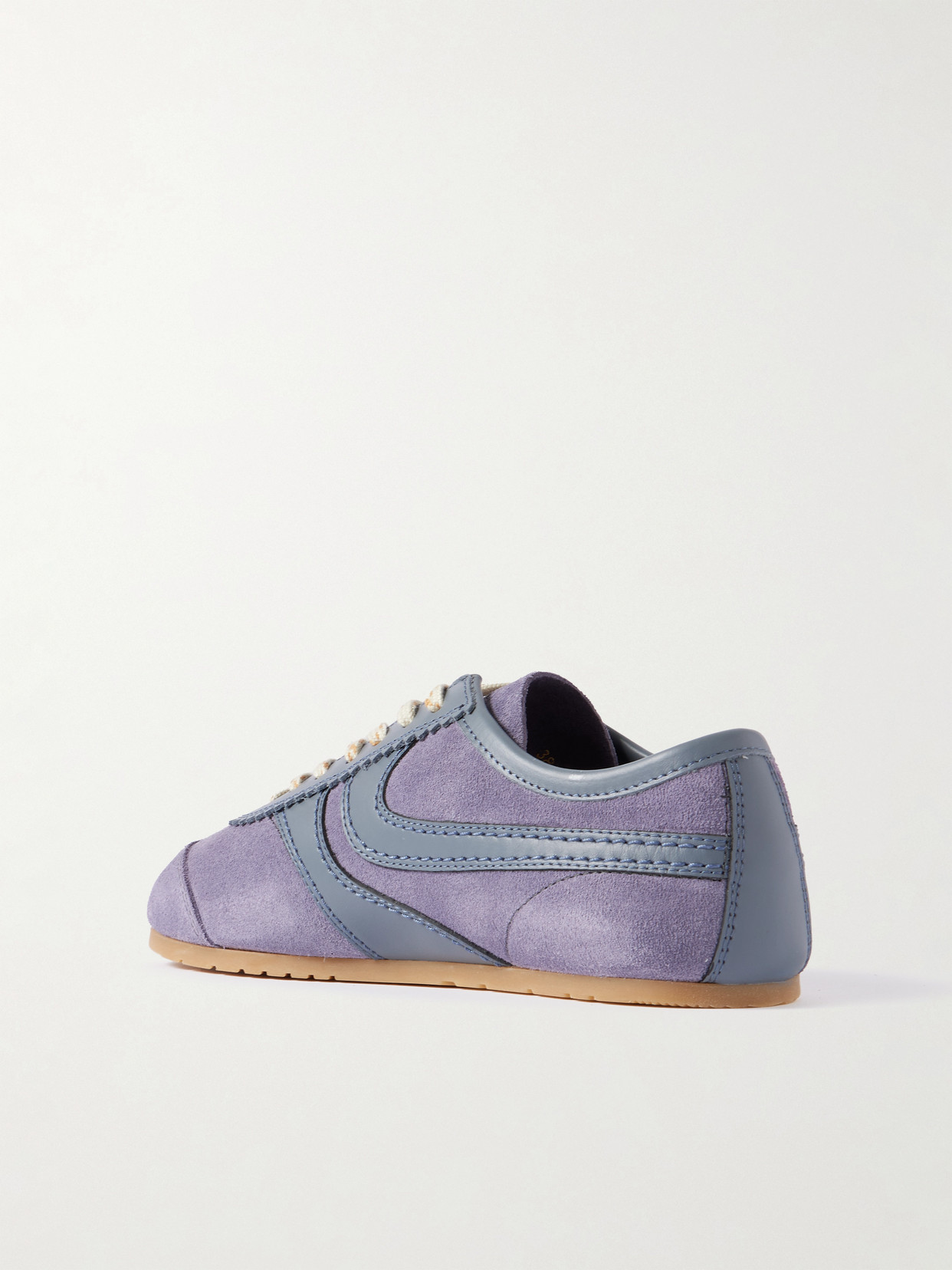 Leather-Trimmed Suede Sneakers