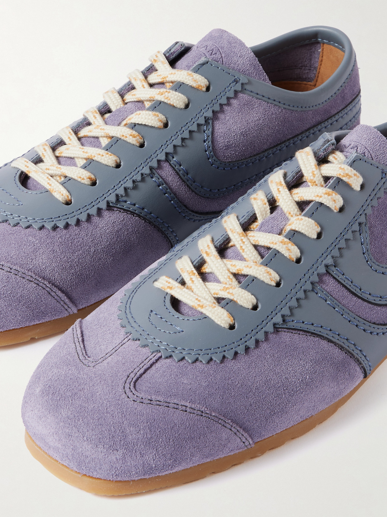 Leather-Trimmed Suede Sneakers