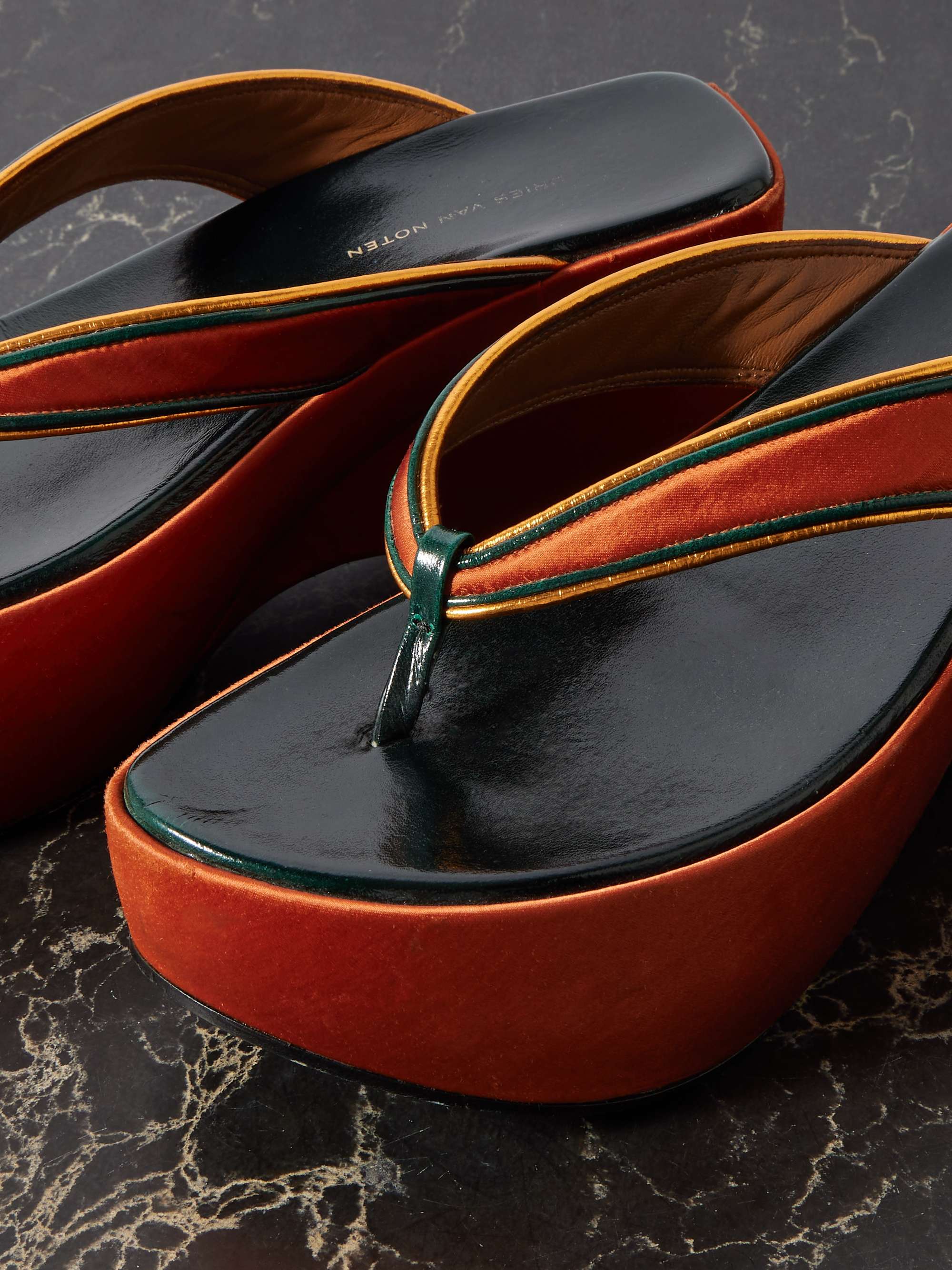 DRIES VAN NOTEN Satin platform sandals | NET-A-PORTER