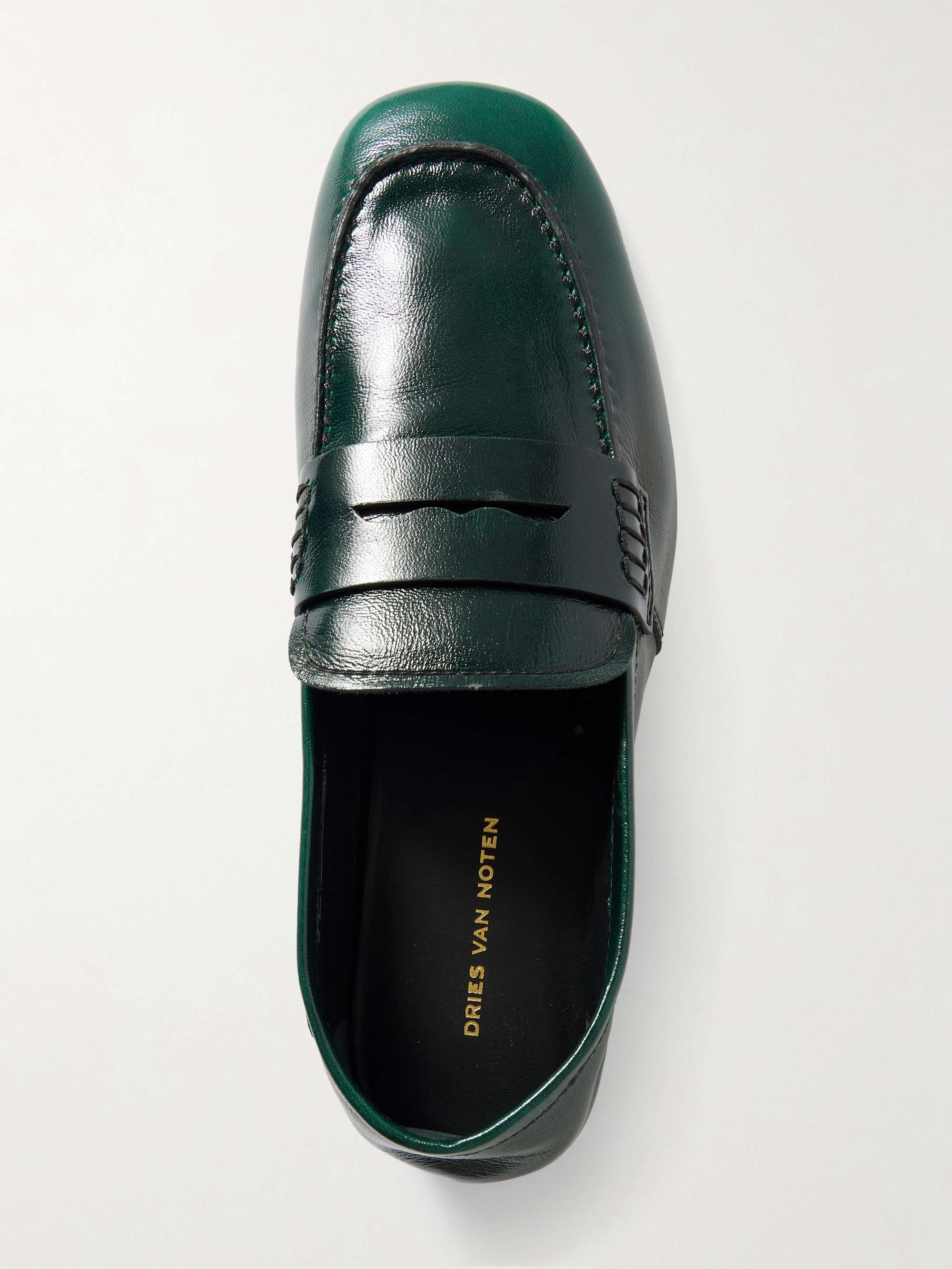 DRIES VAN NOTEN Glossed-leather penny loafers | NET-A-PORTER