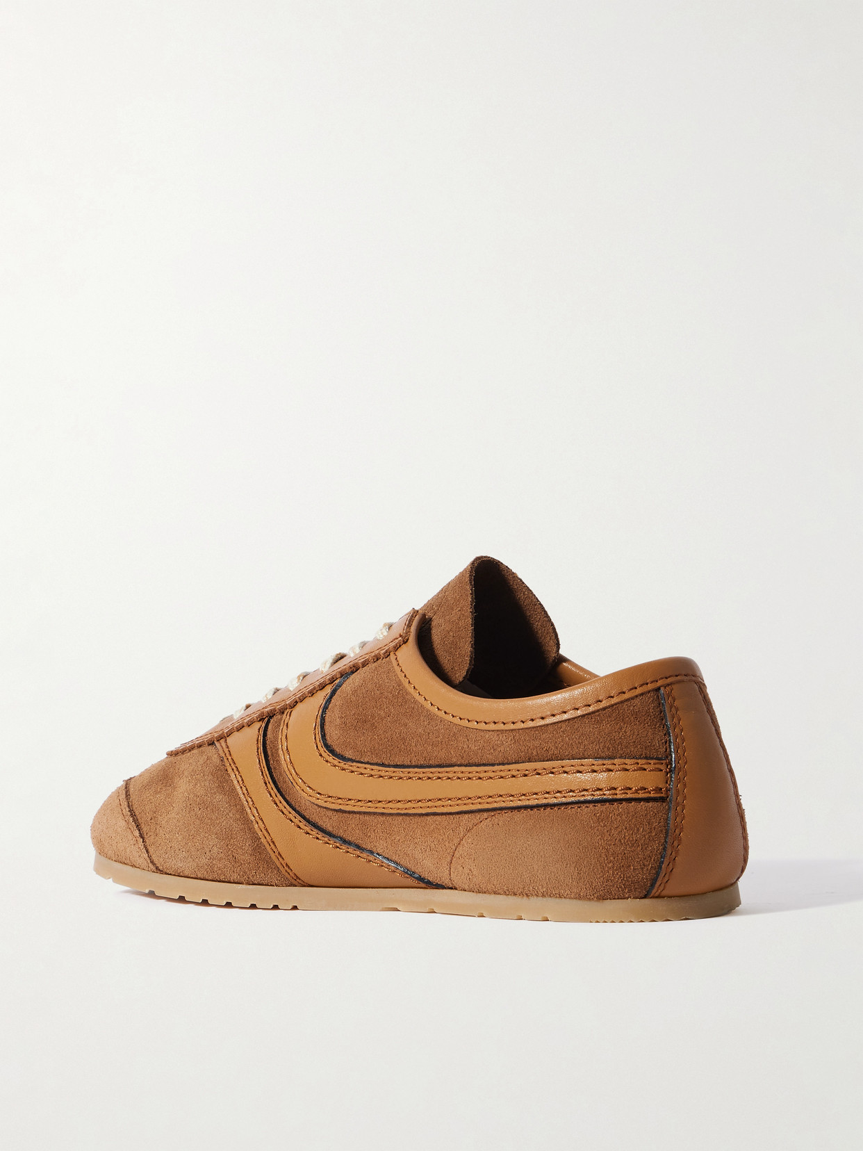Dries Van Noten Women Beige Low-top Sneakers With Two-tone Lace-up In Suede Woman In Brown