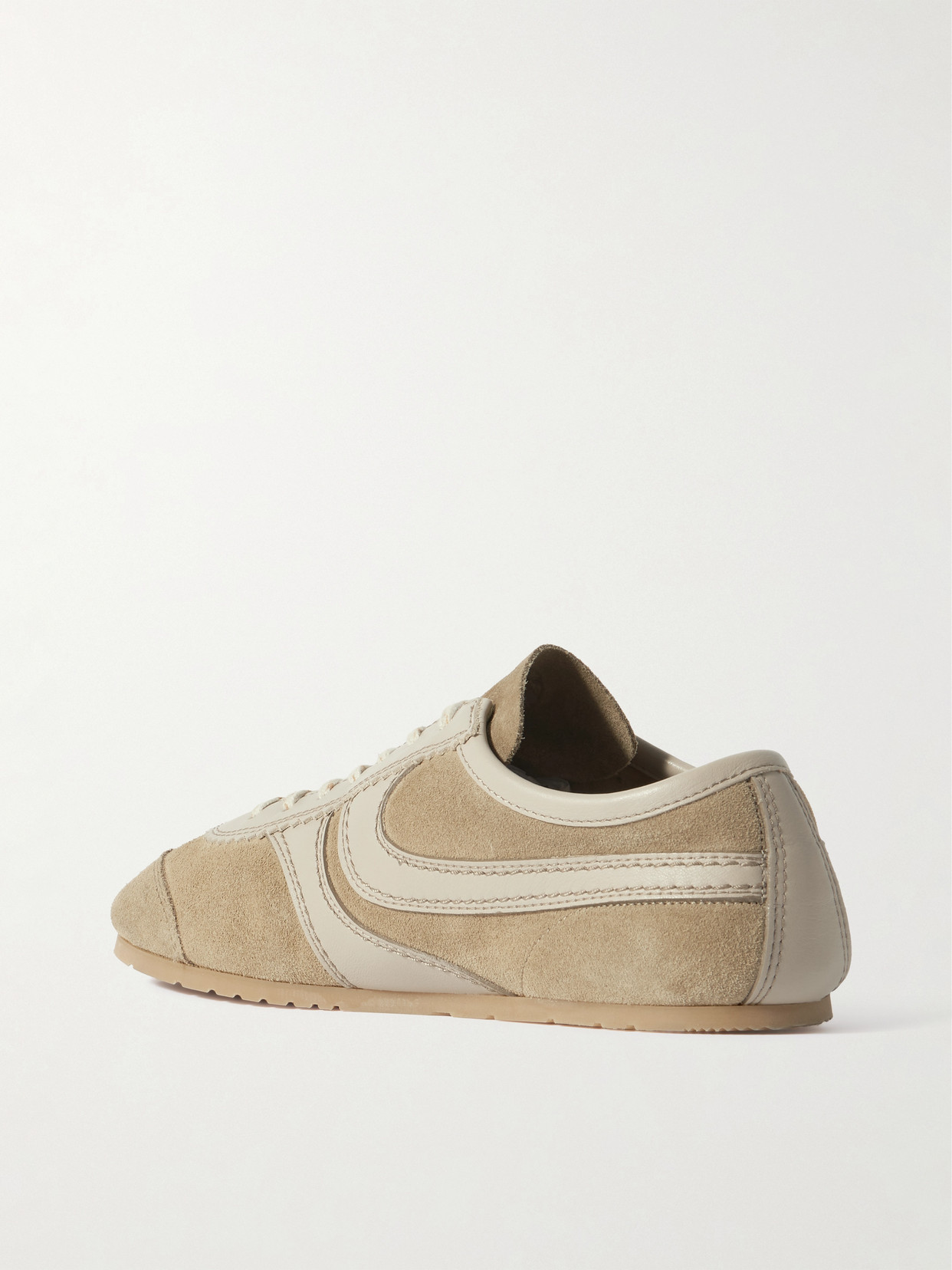 Dries Van Noten Women Beige Low-top Sneakers With Two-tone Lace-up In Suede Woman In White
