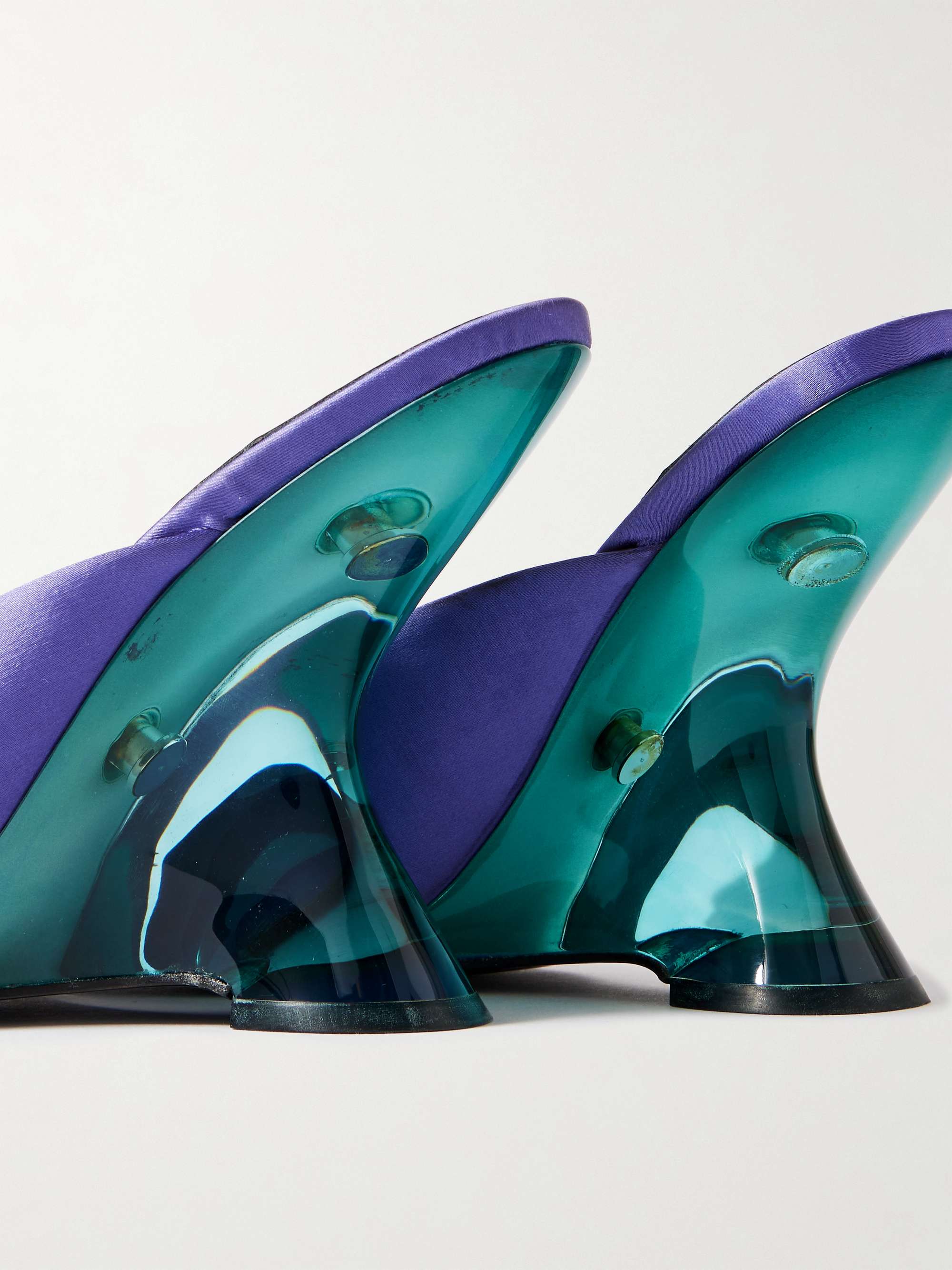 DRIES VAN NOTEN Satin wedge sandals | NET-A-PORTER