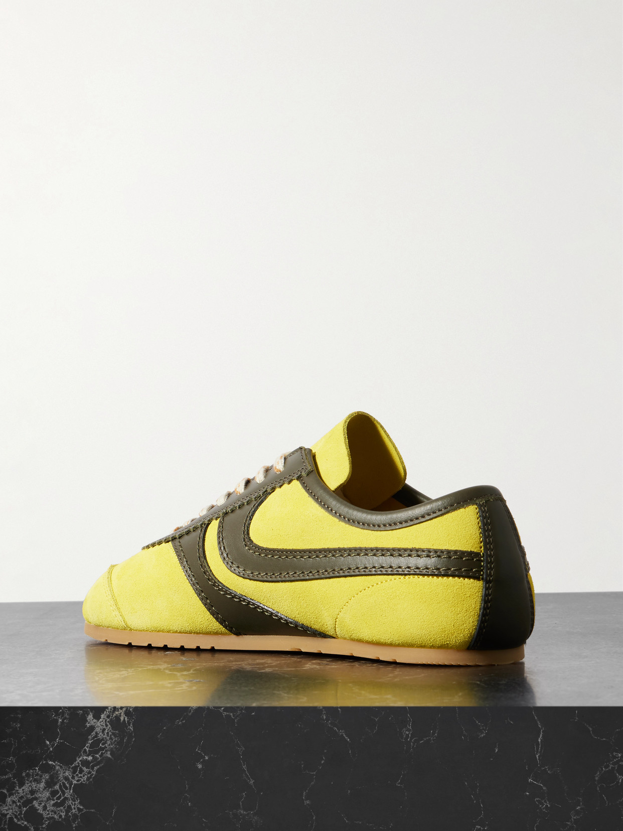 Dries Van Noten Suede Sneakers Low Profile Rubber Sole In Multi