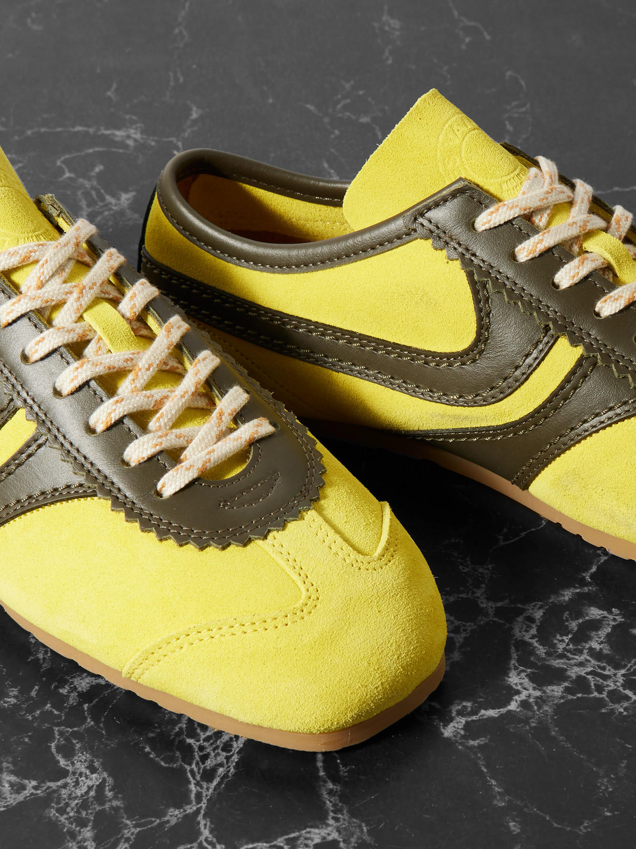 Dries Van Noten Suede Sneakers Low Profile Rubber Sole In Multi