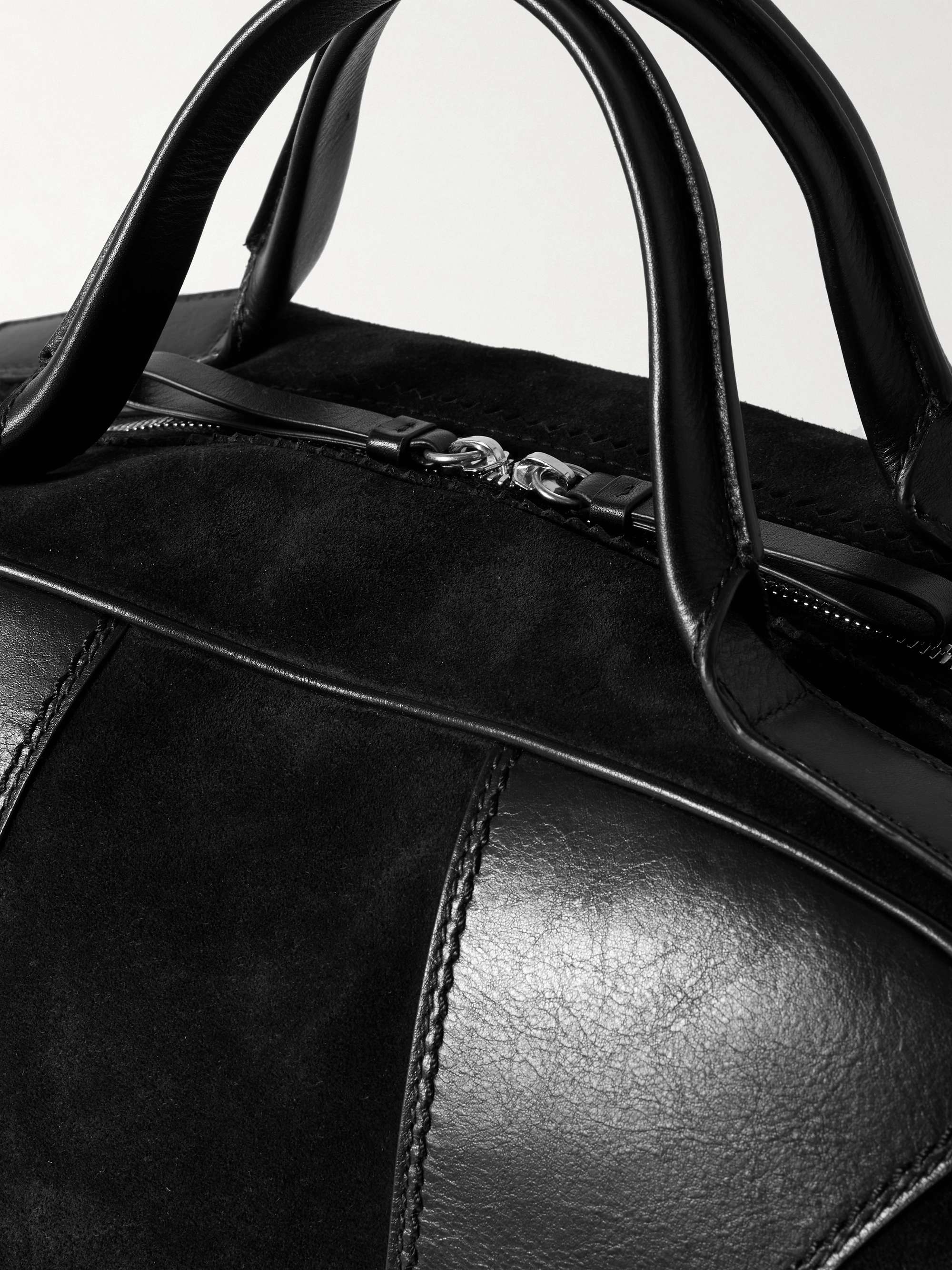 DRIES VAN NOTEN Leather-trimmed suede duffle bag | NET-A-PORTER